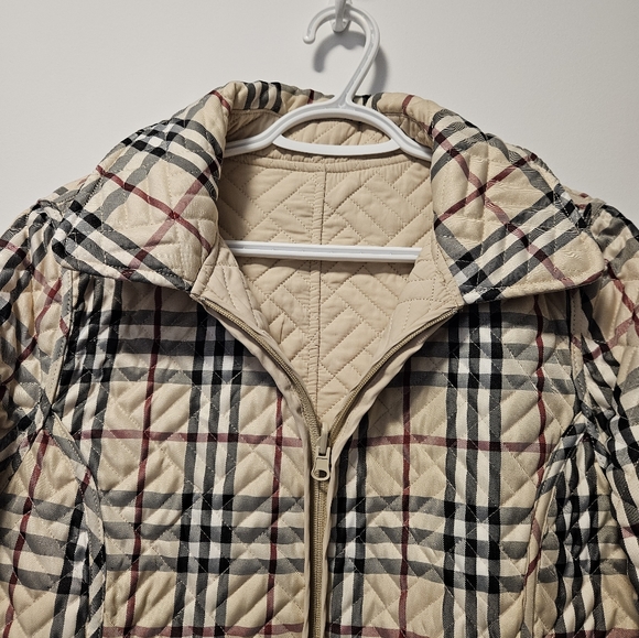 MOFFI REVERSIBLE quilted spring jacket cream and classic London plaid size 10 - Picture 7 of 12